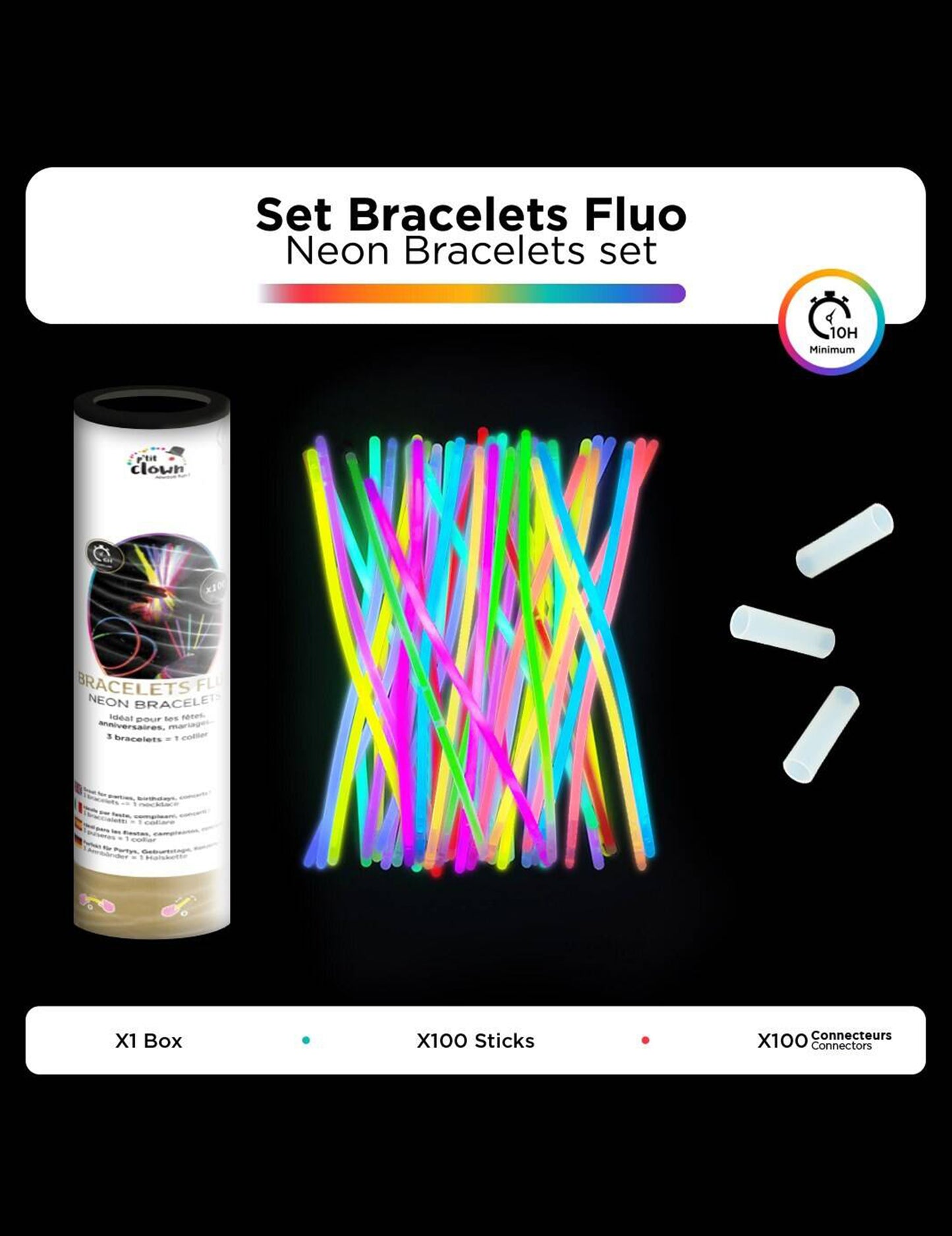 100 Bracelets phosphorescents