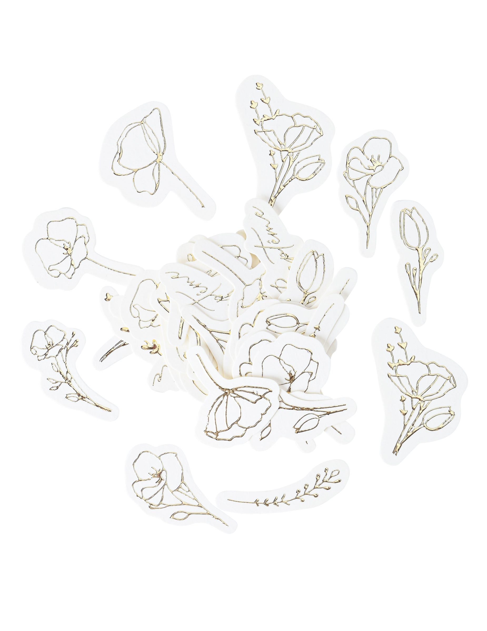 Confettis de table fleurs pour baptême dorées