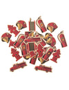 Confettis en papier pompier pour fête rouge et or