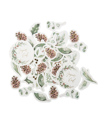 100 db Boldog Karácsonyt Elvarázsolt Erdő Konfetti (2-6 cm), Asztaldísz