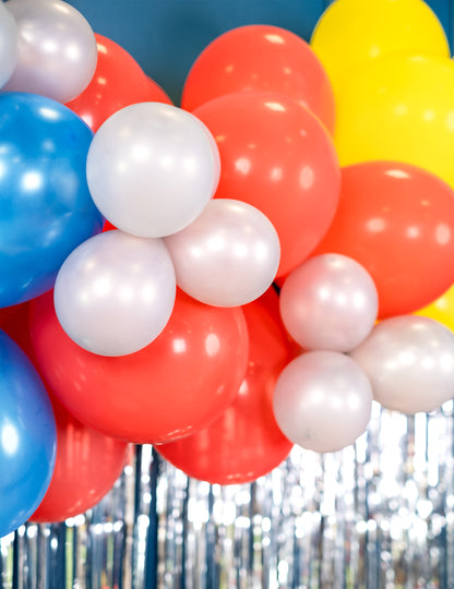 100 db mini ezüst metál latex lufi, 13 cm-es, parti dekorációhoz