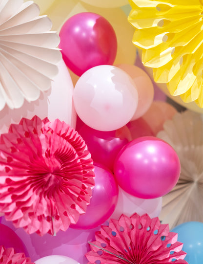 100 db mini metál fukszia latex lufi, 13 cm, partikra