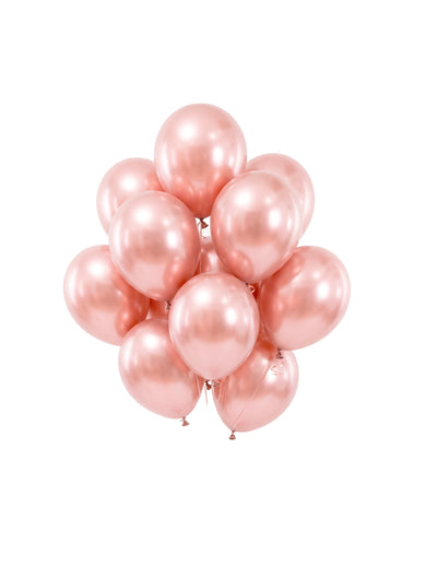 100 db mini rozéarany metál latex lufi, 13 cm, partikra