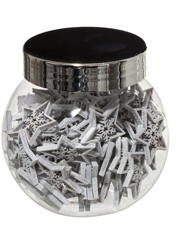 100 kis fehér csillag party dekoráció 