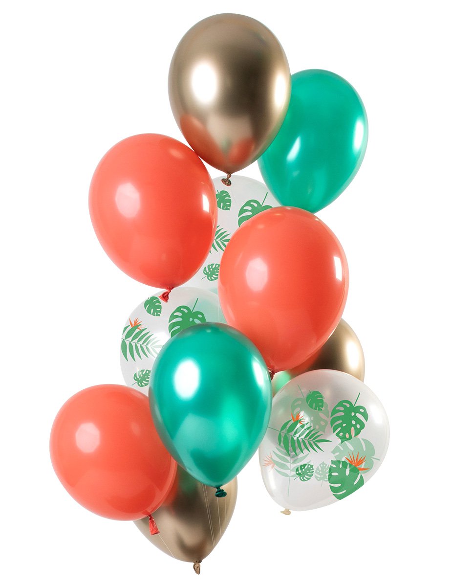 12 fémes trópusi latex lufi 33 cm hawaii bulira