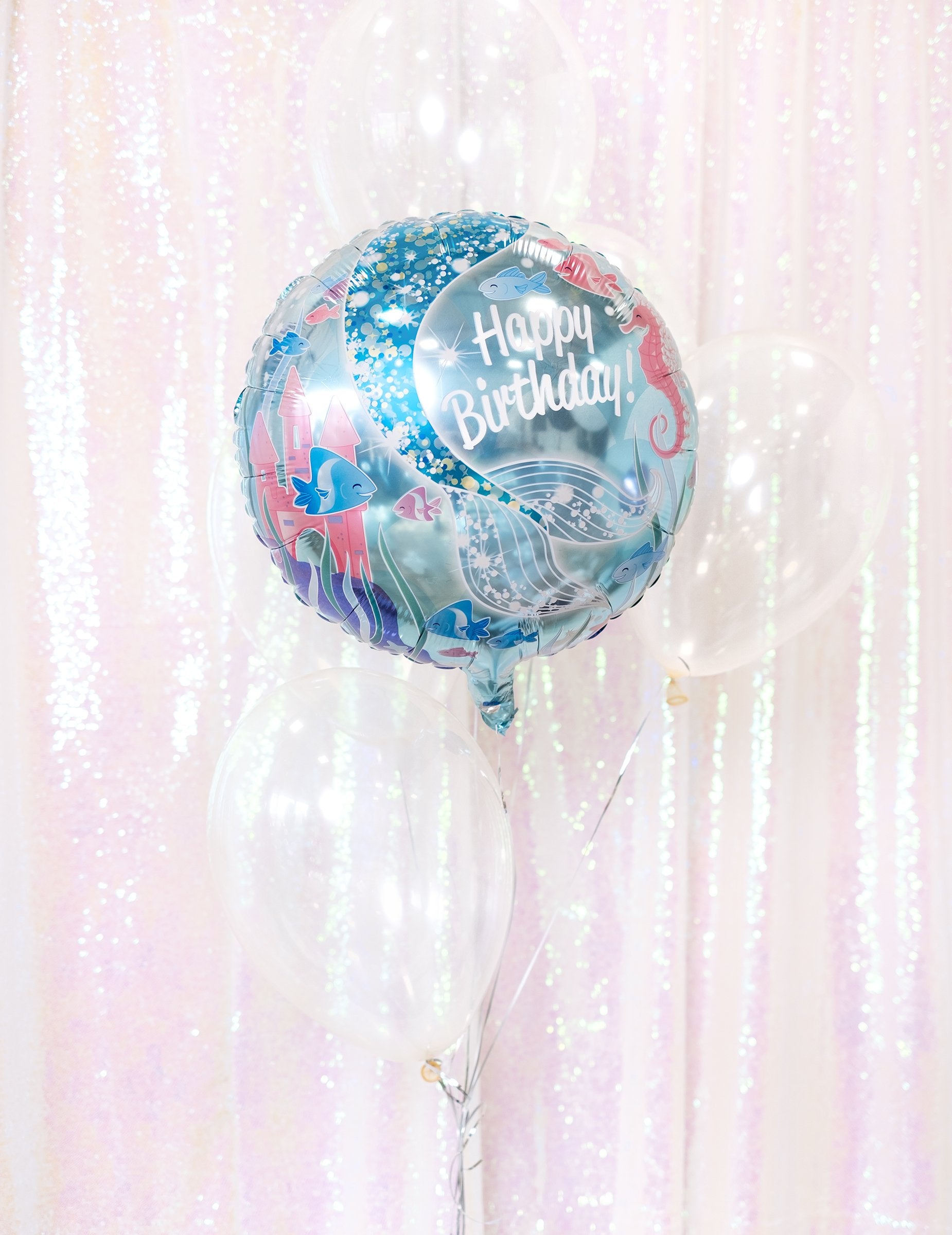 Dekoratív csokor átlátszó lufikból ünnepre