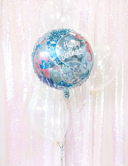 Dekoratív csokor átlátszó lufikból ünnepre