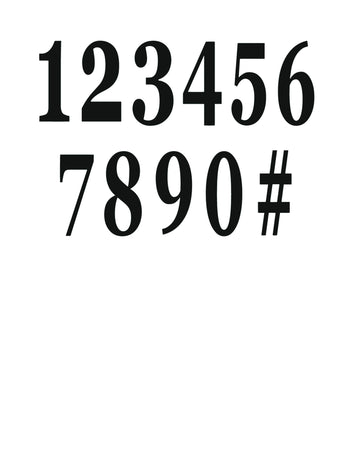 12 fekete öntapadós szám 14 cm dekorációhoz