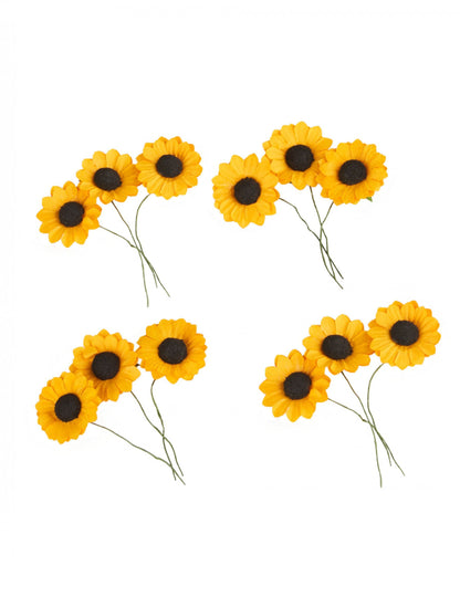 12 sárga mezei virág 2,5 cm napraforgó típusú 