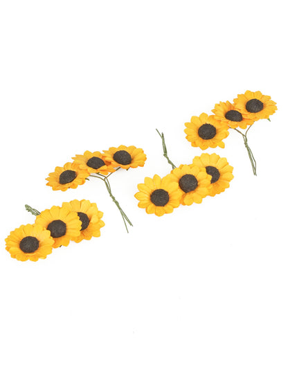 12 sárga mezei virág 2,5 cm napraforgó típusú 