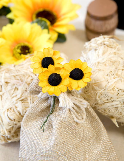 12 sárga mezei virág 2,5 cm napraforgó típusú 