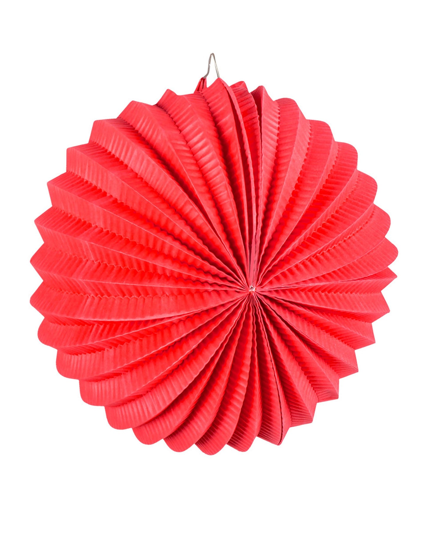 Piros lámpa a kerek, színes papírlámpák közül a bulira