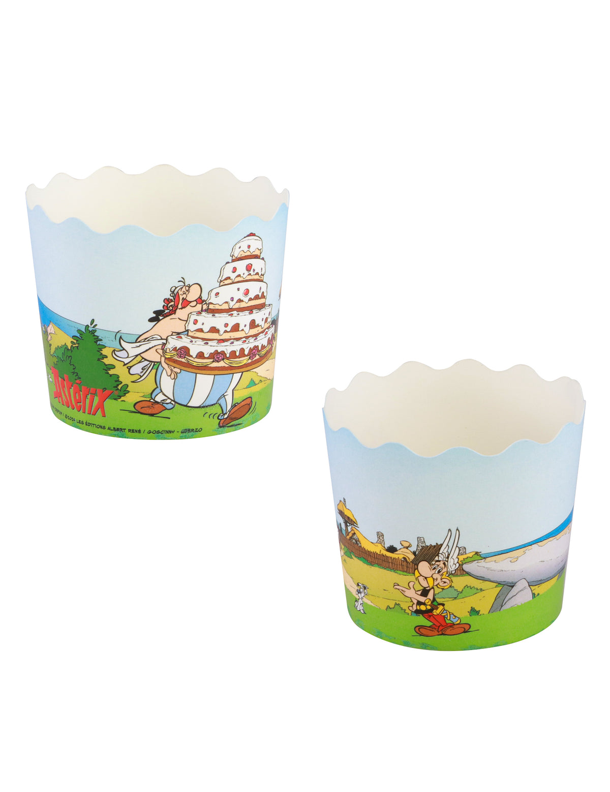 Moules à cupcakes Astérix pour anniversaire lot de 12 avec décors Obélix et Astérix