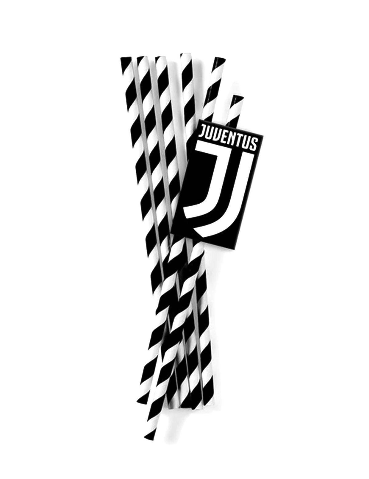 Karton szívószálak juventus fekete és fehér csíkos ünnepségre