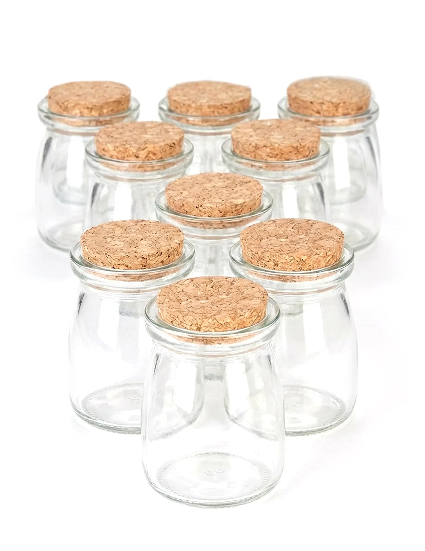 12 kis üvegcsésze parafadugóval 7 cm