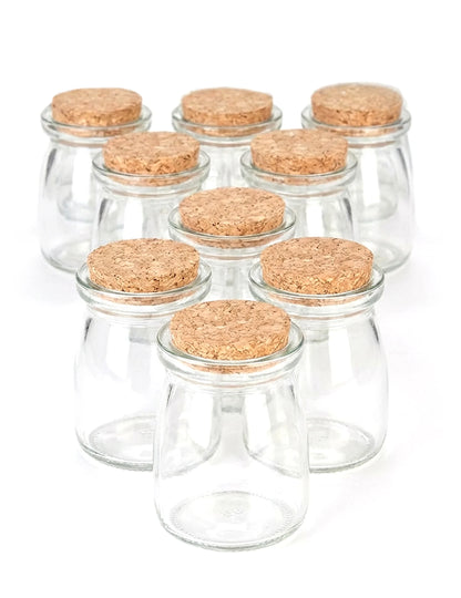 12 kis üvegcsésze parafadugóval 7 cm