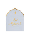 Serviettes Eid Mubarak pour fête blanc et doré