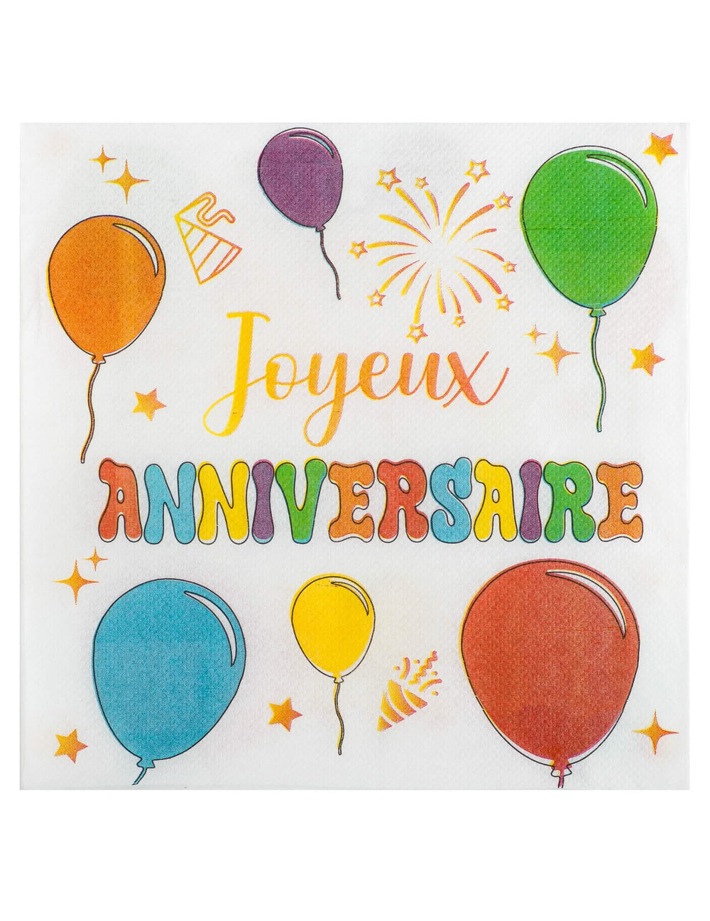 papírszalvéták multicolores születésnap lufik felirattal Joyeux Anniversaire
