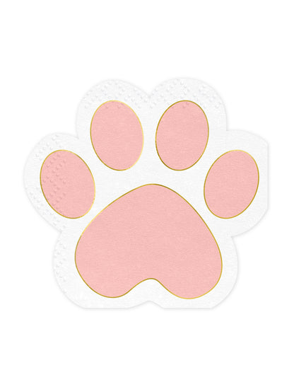 12 pasztellrózsaszín és arany macskamancs papírszalvéta