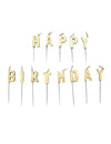 13 bougies lettres Happy Birthday pour gâteau or