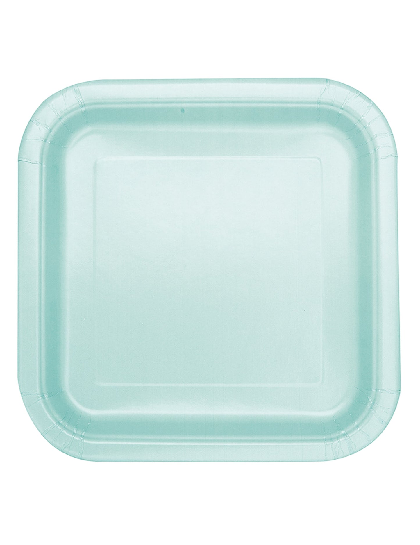 Assiettes carrées en carton pastel pour fête menthe