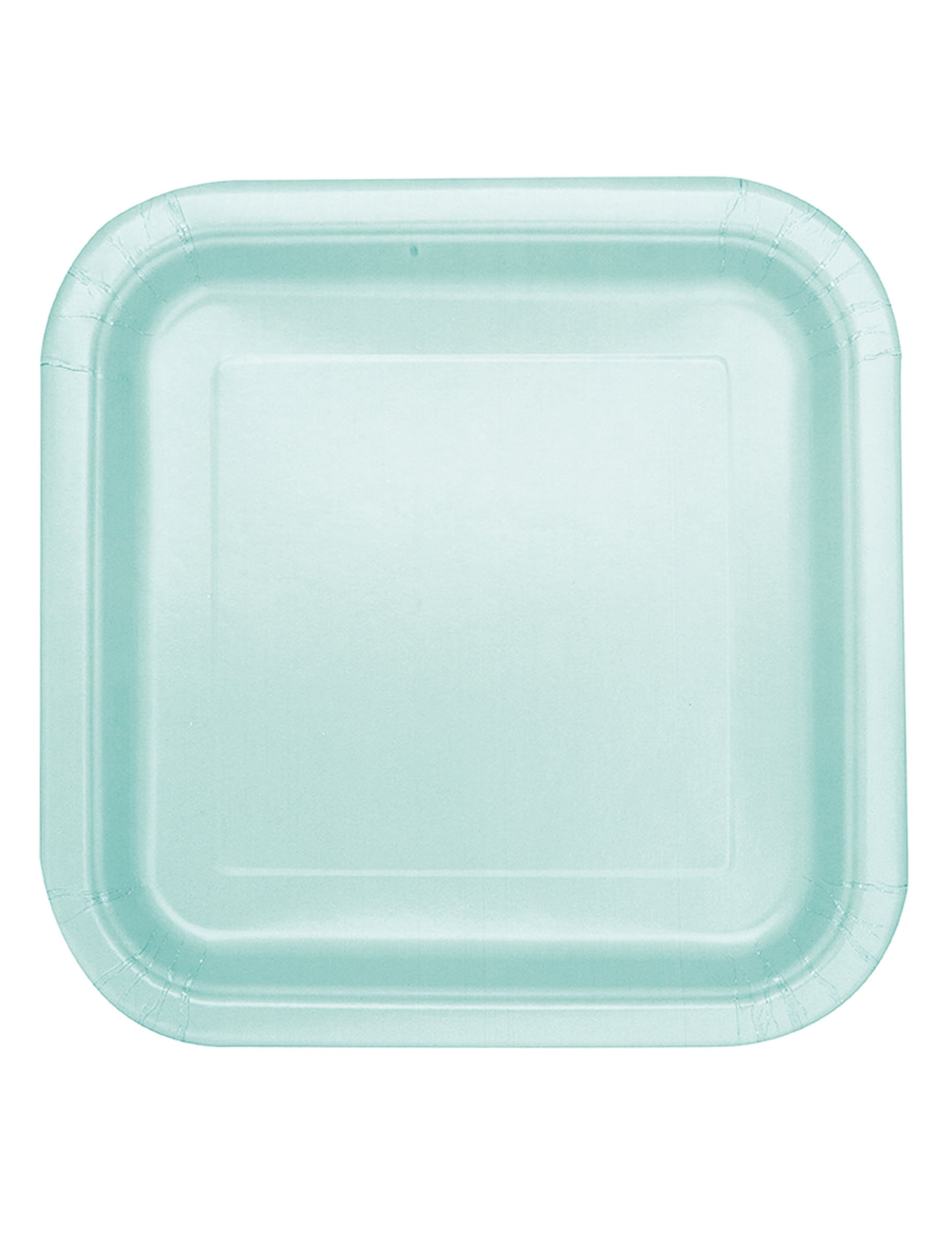 Assiettes carrées en carton pastel pour fête menthe