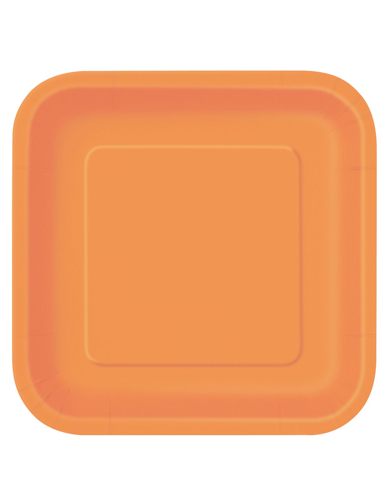 Assiettes carrées en carton pour fête orange