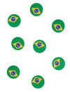 Confettis de table drapeau Brésil verts et jaunes ronds