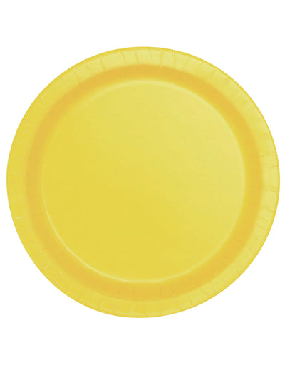 Assiettes en carton jaune clair