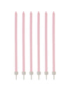 Bougies fines rose pâle avec bobèches