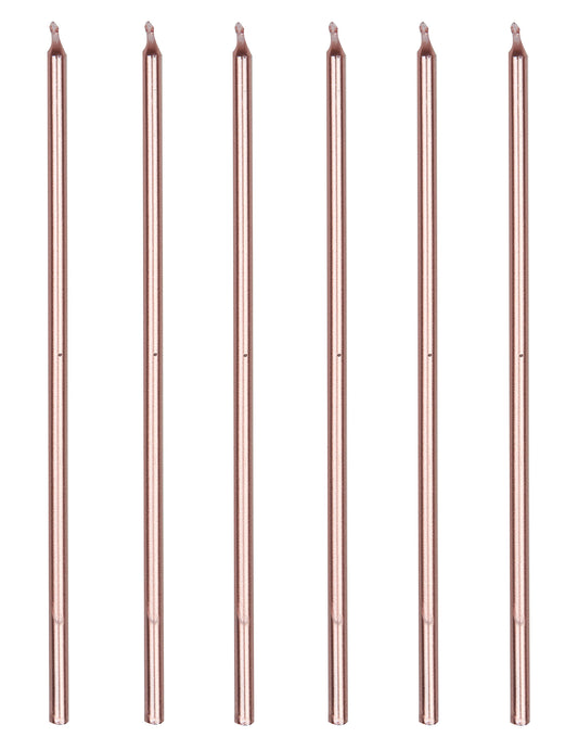 Bougies géantes pour gâteau rose gold avec bobèches