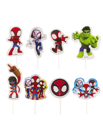 16 Spidey és Friends Paper Cake Toppers