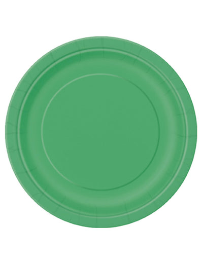 Assiettes en carton vert émeraude