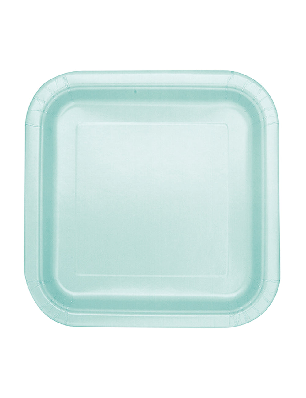 Assiettes carrées en carton pastel menthe