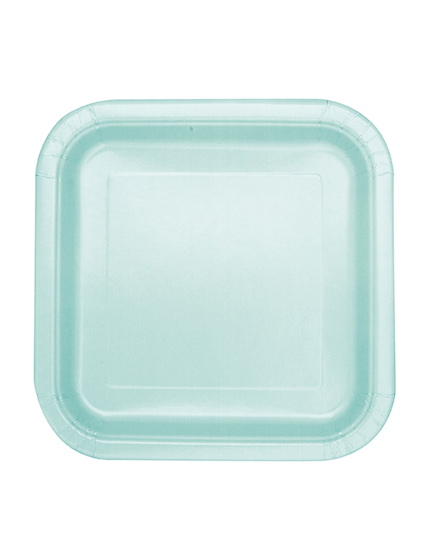 16 kis, mentazöld, négyzet alakú karton tányér 17,5 cm pasztell 