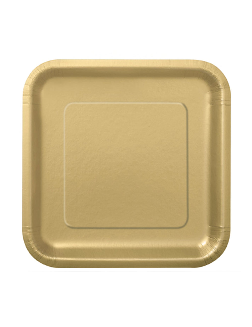Petites assiettes en carton doré mat pour fête carrées
