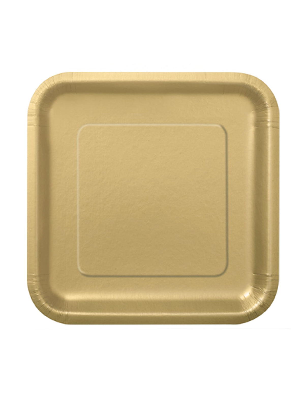 Petites assiettes en carton doré mat pour fête carrées