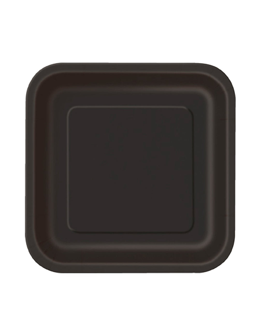Petites assiettes en carton pour fête noires carrées