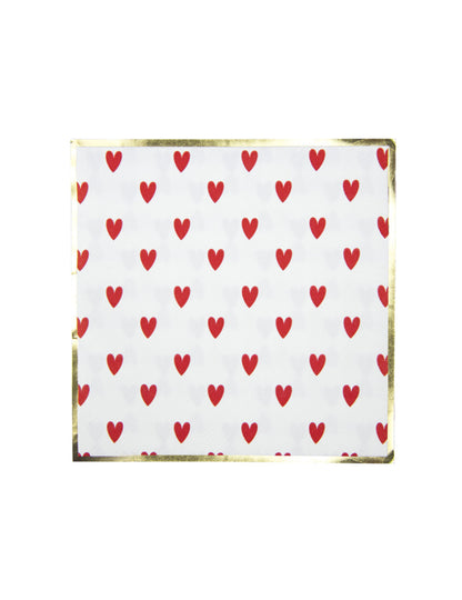 16 db piros szív alakú papírszalvéta 33 x 33 cm