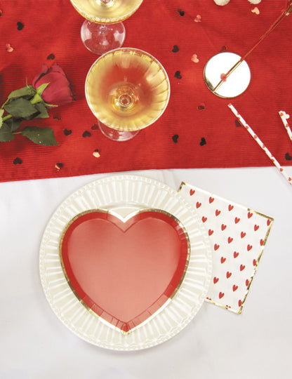 16 db piros szív alakú papírszalvéta 33 x 33 cm
