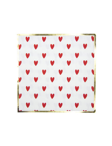 16 db piros szív alakú papírszalvéta 33 x 33 cm