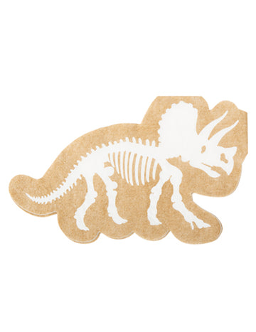 16 fehér és kraft mintás dinoszaurusz szalvéta, 33 x 20 cm cm triceratops csontváz