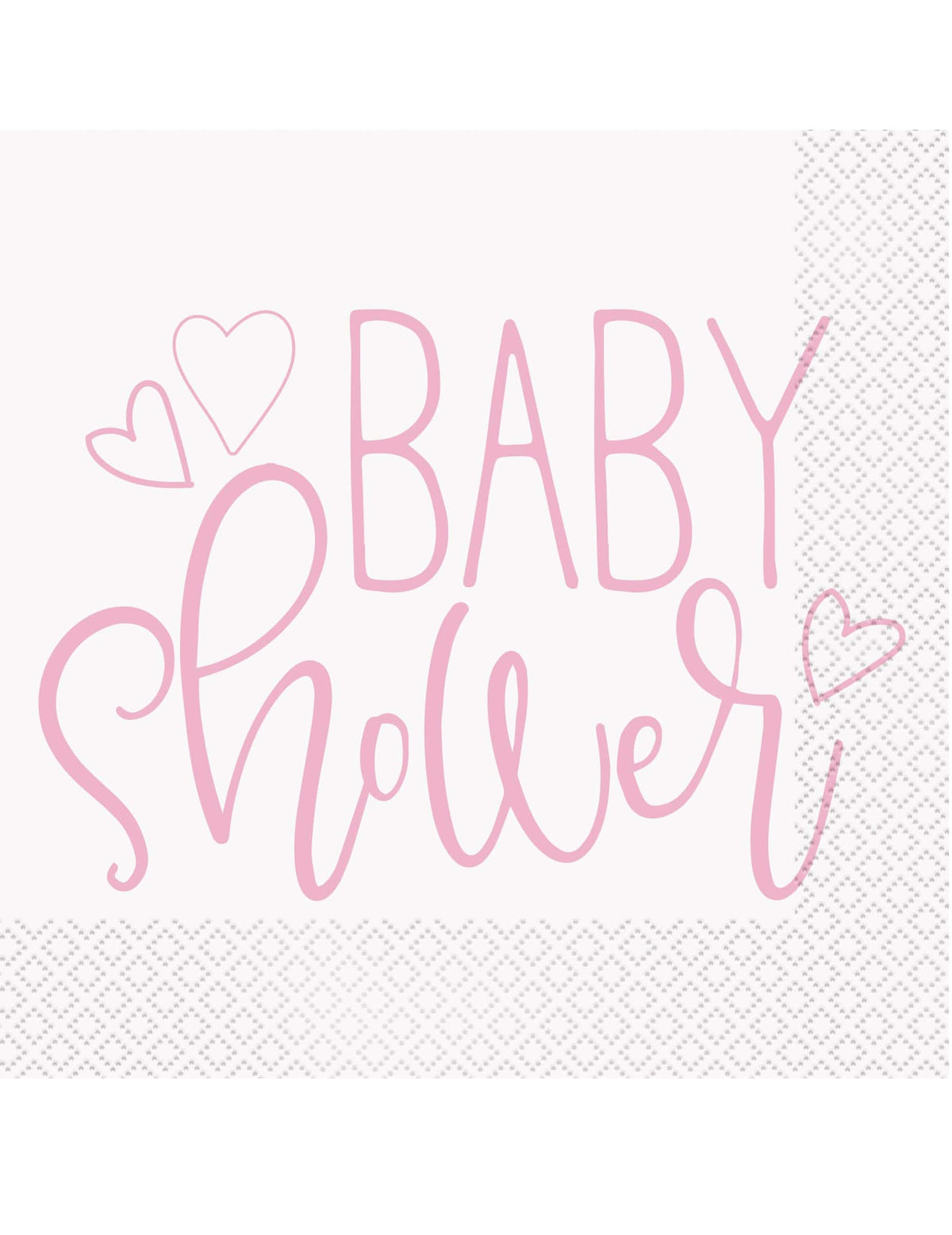Papírszalvéták Baby Showerhez lányoknak, rózsaszín és fehér színben