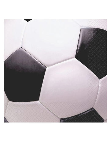 16 Papír szalvéta focilabda mintával, 33 x 33 cm 