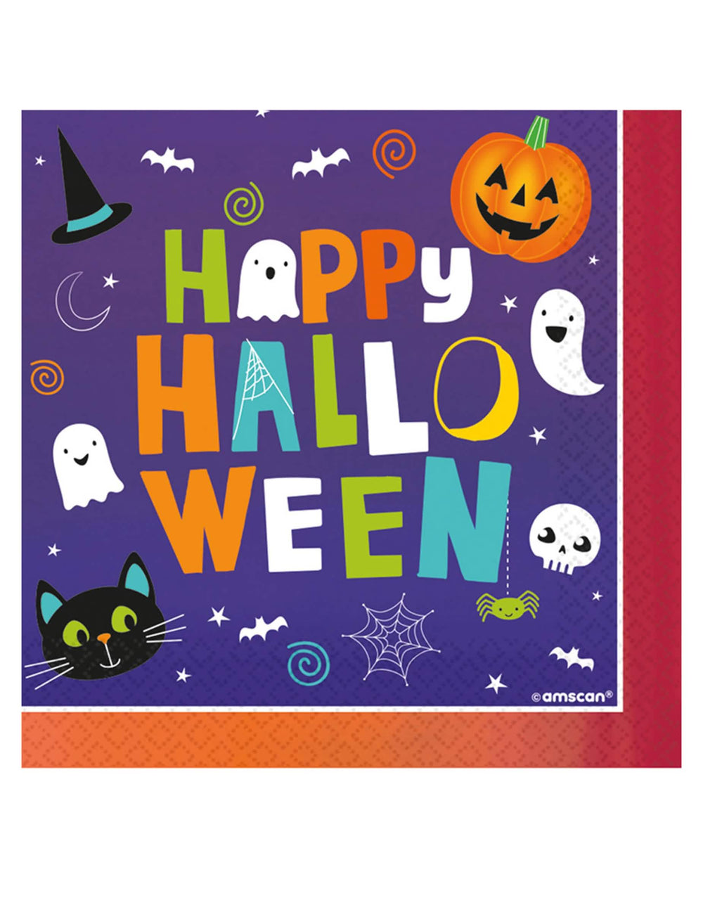 papírszalvéták halloween Friends bulihoz lila tök- és szellem mintákkal
