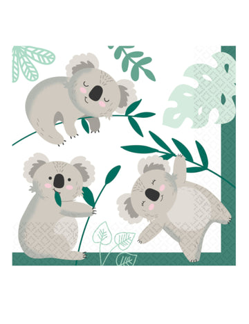 16 db koala papírszalvéta 33 x 33 cm eukaliptusz dekoráció