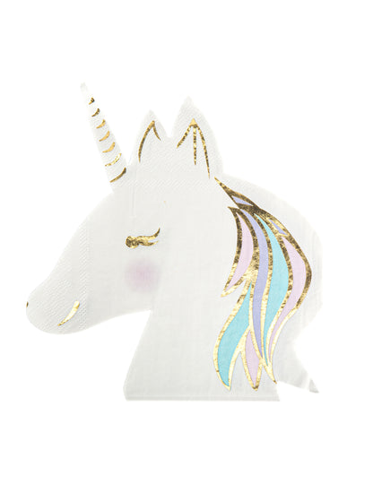 16 pasztell és arany unikornis papírszalvéta egy varázslatos születésnapra