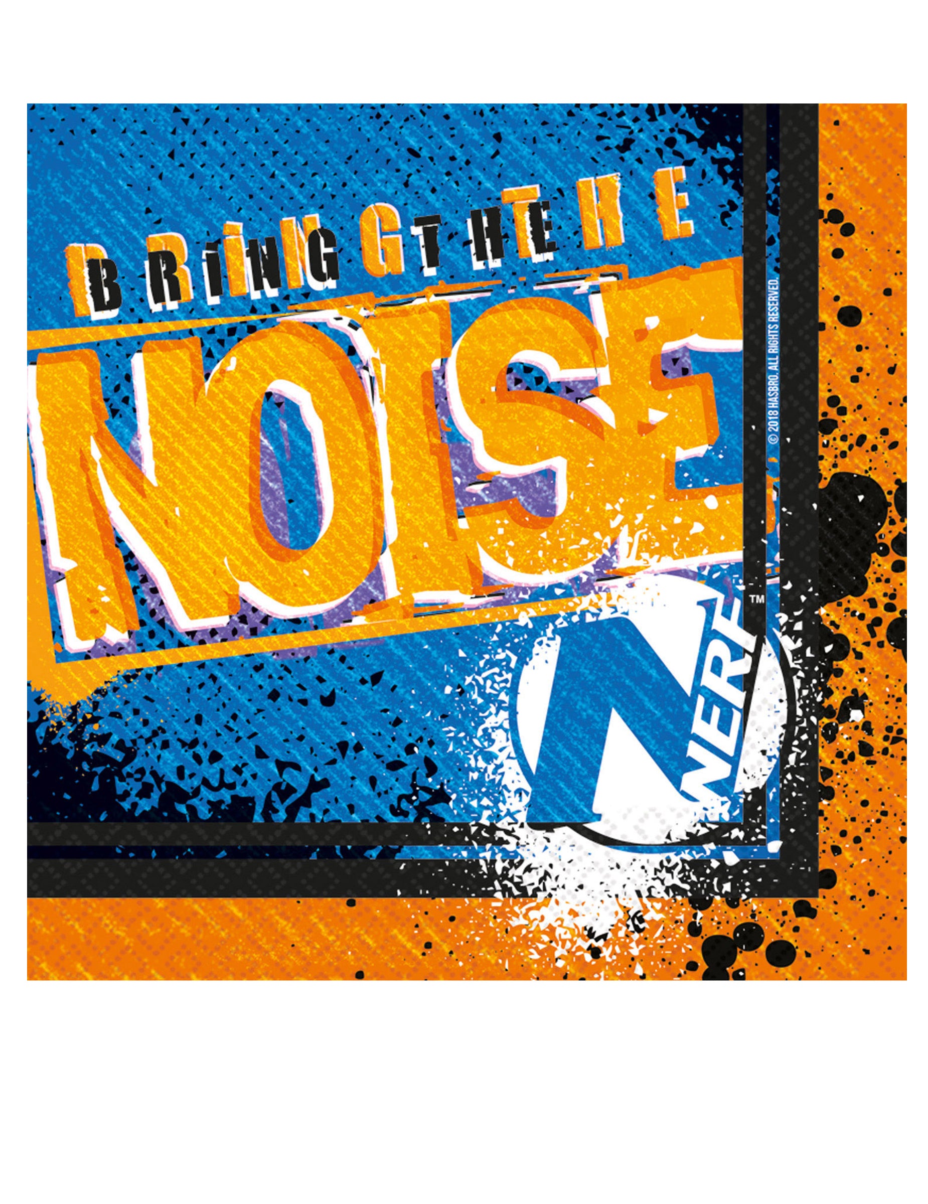 Serviettes en papier Nerf pour enfant orange et bleu