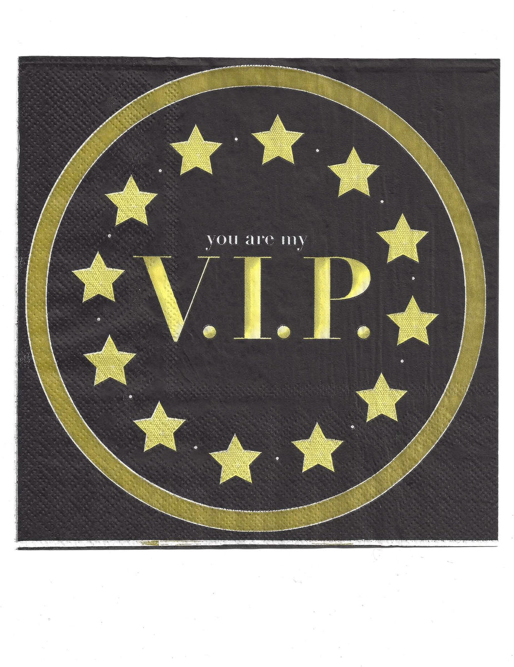 papírszalvéták You are my VIP a bulihoz fekete és arany