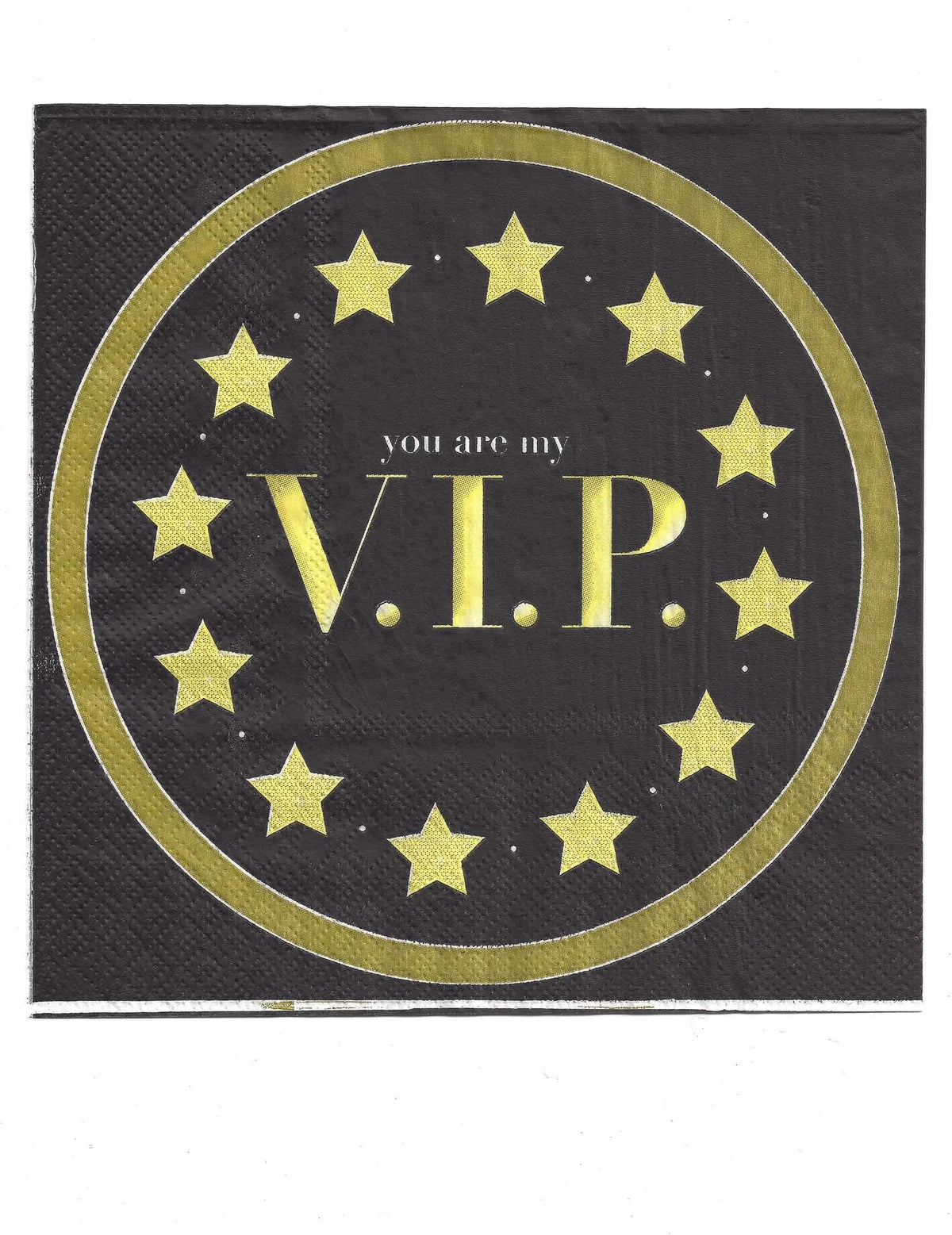 papírszalvéták You are my VIP a bulihoz fekete és arany